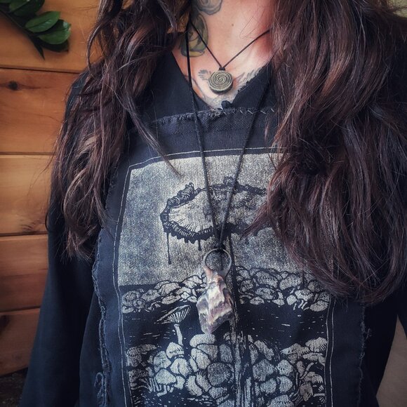 Chevron Amethyst Electroformed Necklace - Picture 7 of 8